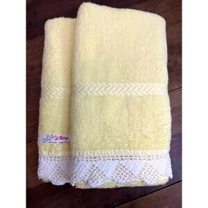 St. Mary's 100% Cotton Vintage Bath Beach Pool Sauna Towel Handmade Crotchet